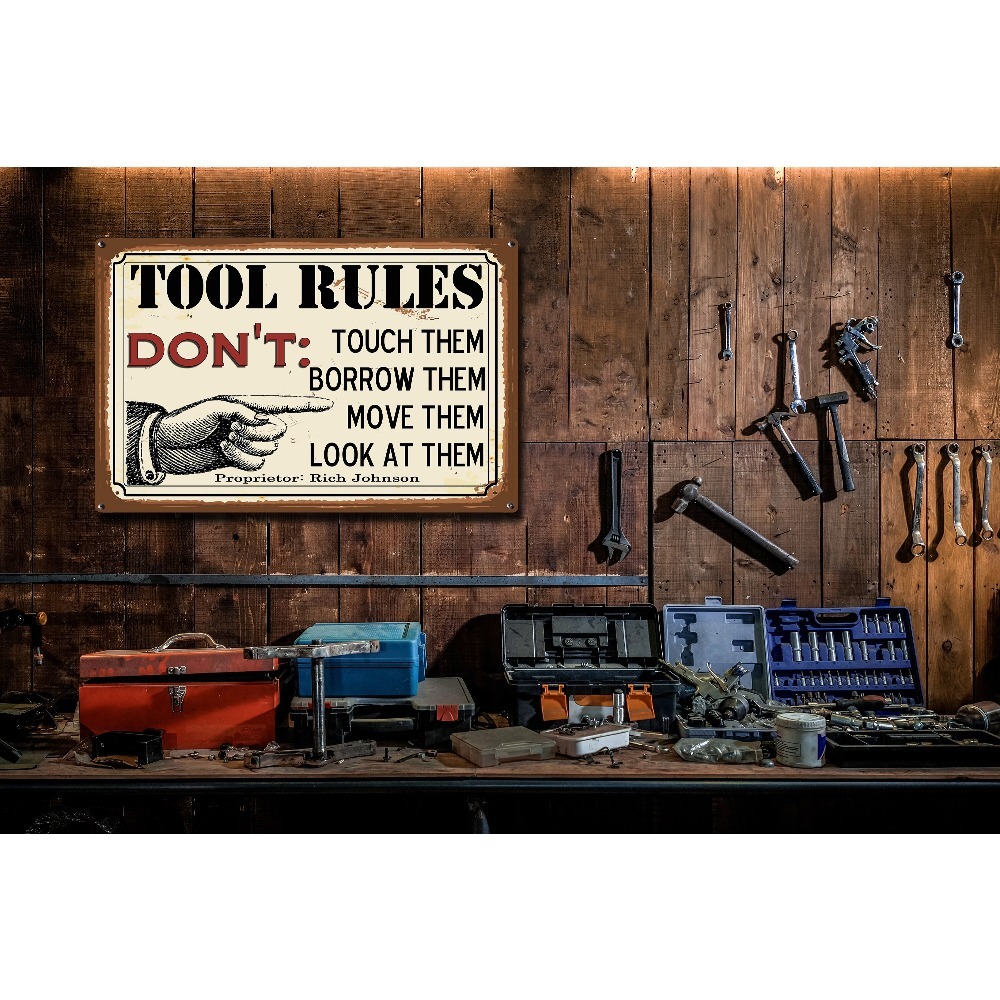 1 placa metálica personalizabl - Tools Name In Workshop reseña y precio